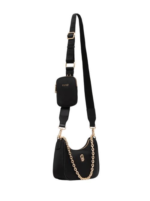 borsa donna a spalla/tracolla charm nylon nera LIU JO | AA5180-T455922222